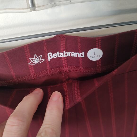 Betabrand Classic Yoga Ponte Knit Dress Pants in Star Sherry Size Large Petite - Picture 6 of 7